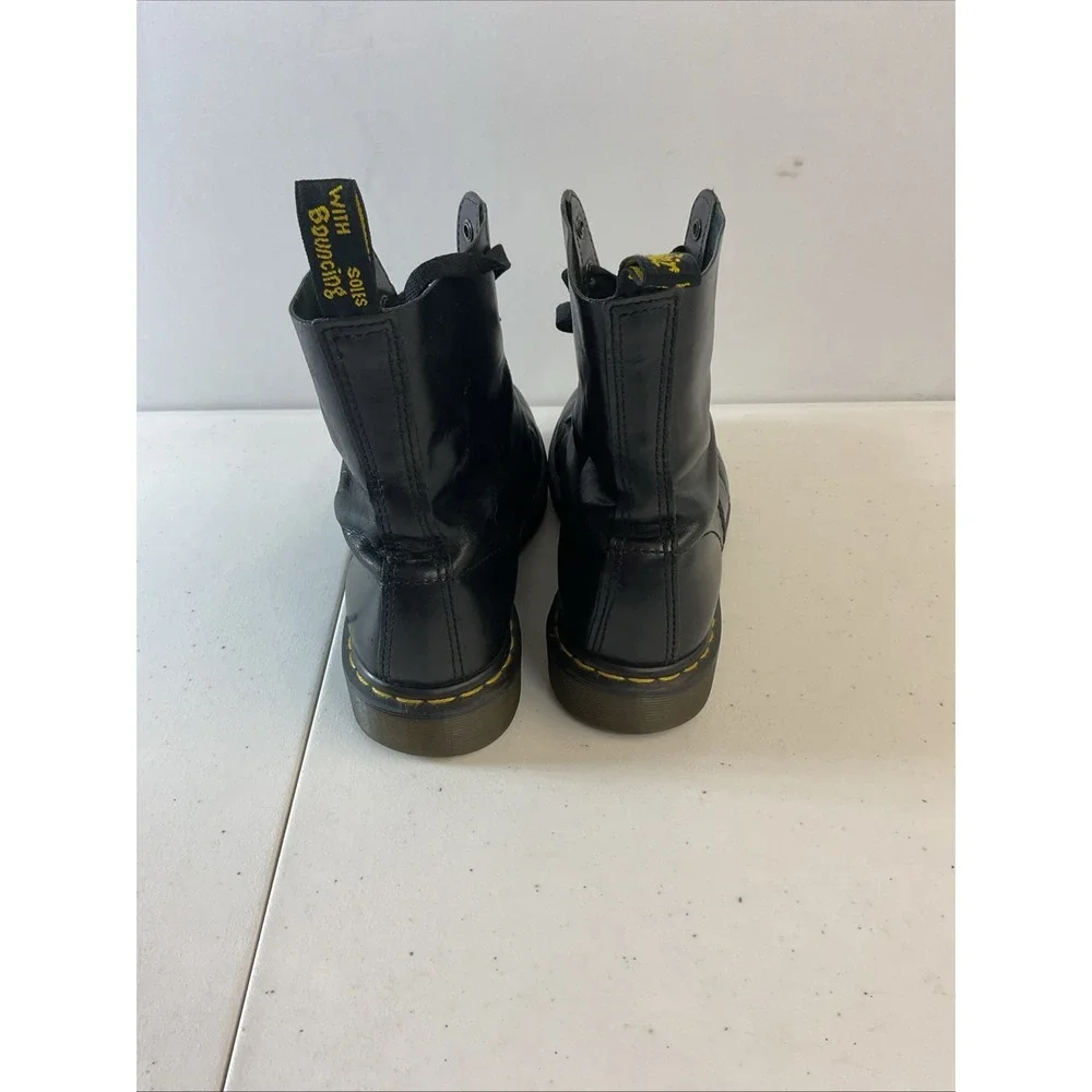 Dr. Martens 1460 Pascal Men's Size 9 Smooth‎ Leather Black Yellow Lace Up Boots